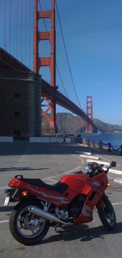 My bike at the Golden Gate bridge
