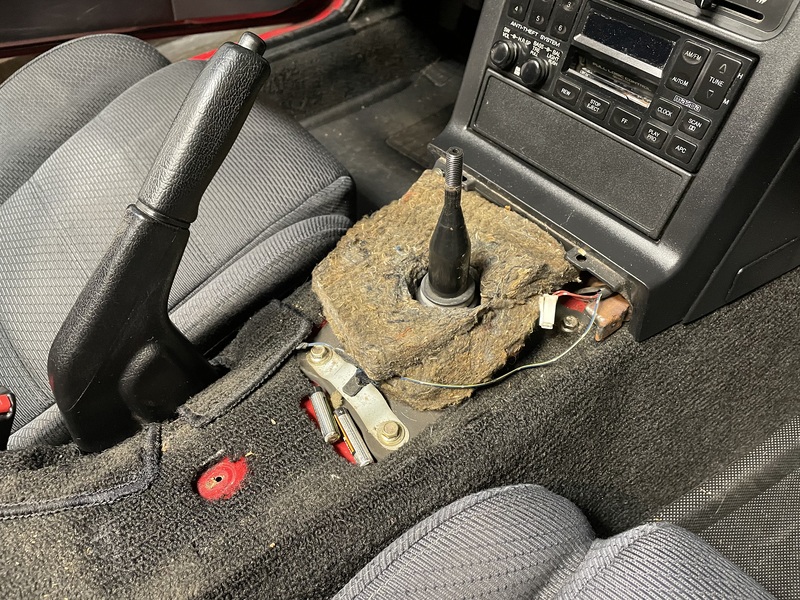 Center console and shifter boot removed